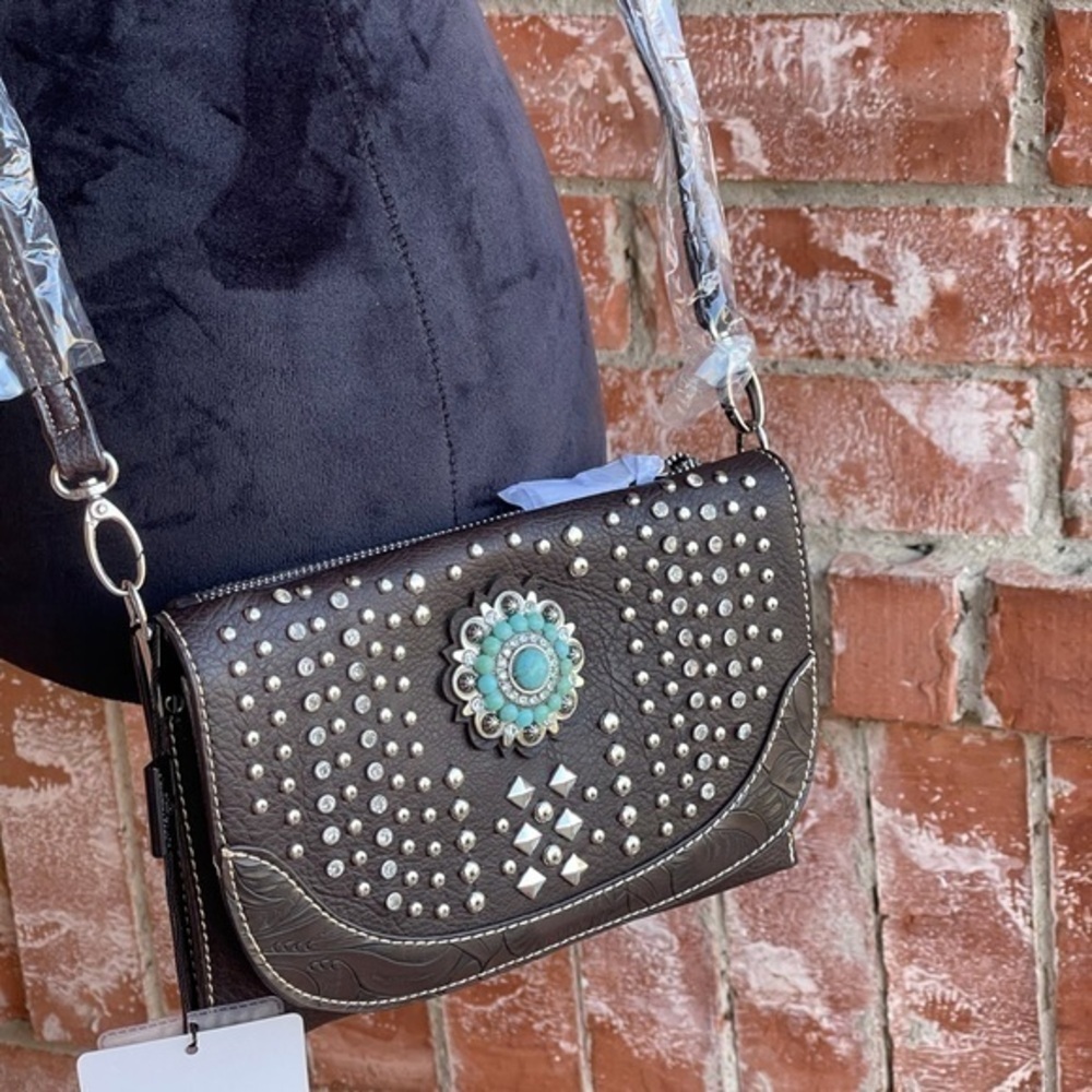 Montana west American bling clutch crossbody bag - Picture 3 of 16
